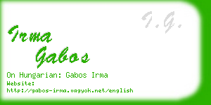 irma gabos business card